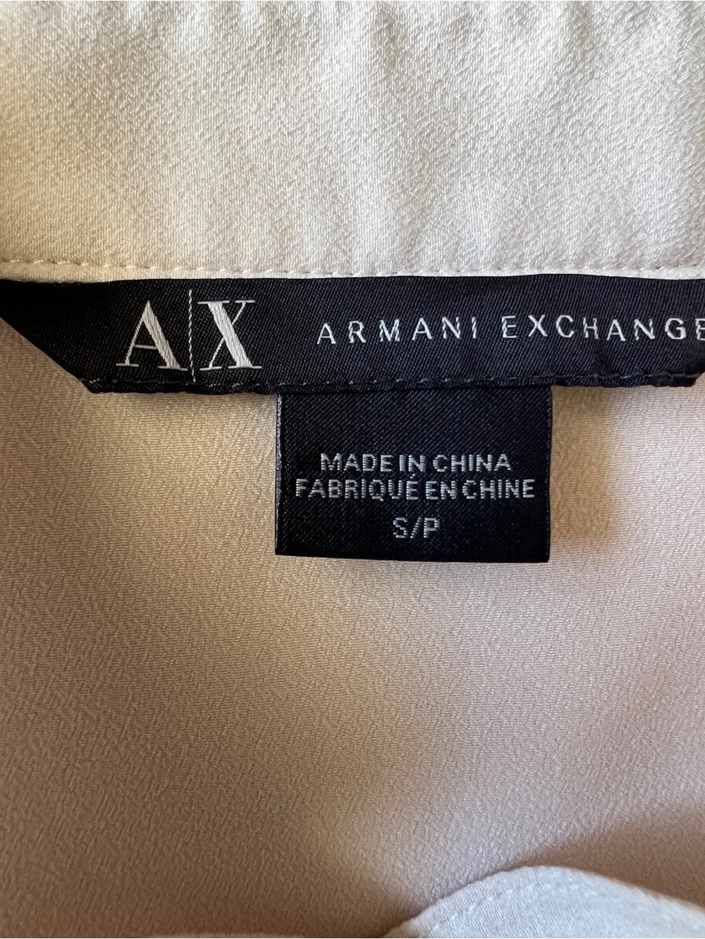 AX Armani Exchange Blush Beige Military Utility Blouse S